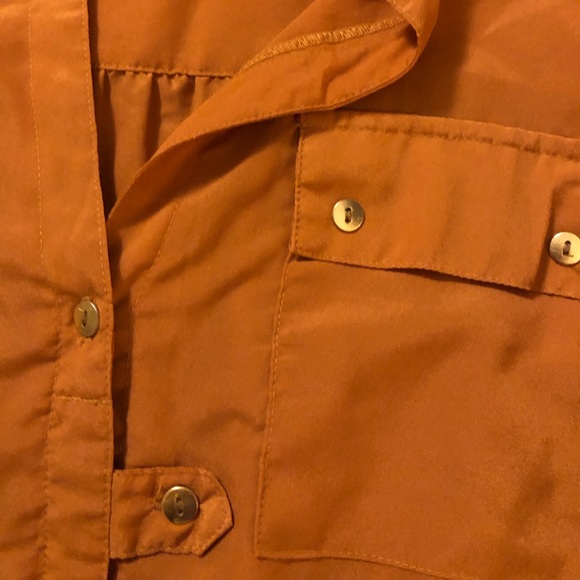 Mustard colored button up NWOT YB - Picture 11 of 11